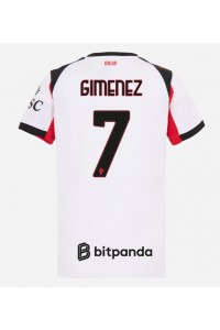 AC Milan Santiago Gimenez #7 Jalkapallovaatteet Naisten Vieraspaita 2025-26 Lyhythihainen